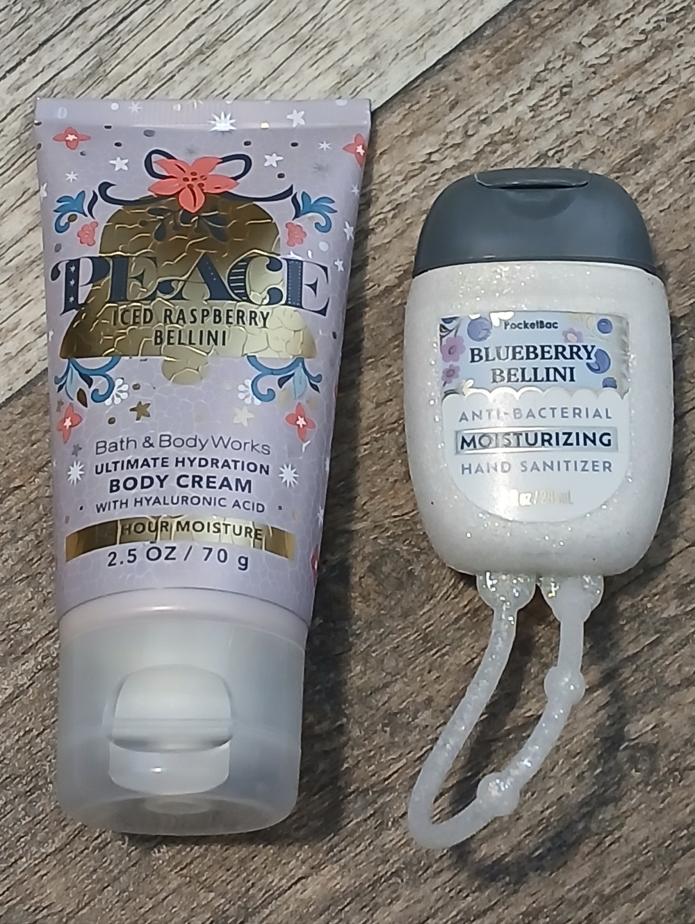 Bath & Body Works Peace Iced Raspberry Bellini Body Cream & PocketBac